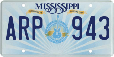 MS license plate ARP943