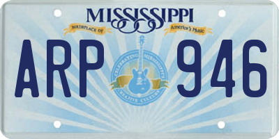 MS license plate ARP946