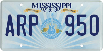 MS license plate ARP950