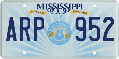 MS license plate ARP952