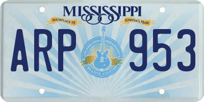 MS license plate ARP953