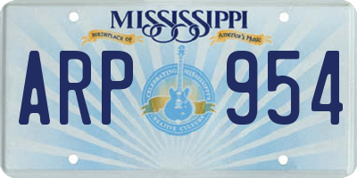 MS license plate ARP954