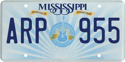 MS license plate ARP955