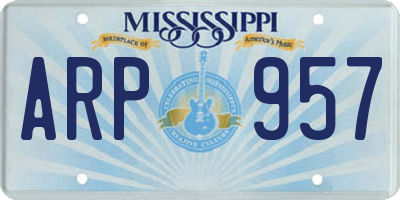 MS license plate ARP957