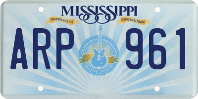 MS license plate ARP961
