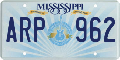 MS license plate ARP962