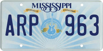 MS license plate ARP963