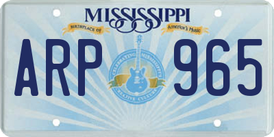 MS license plate ARP965