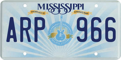 MS license plate ARP966