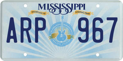 MS license plate ARP967
