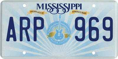MS license plate ARP969