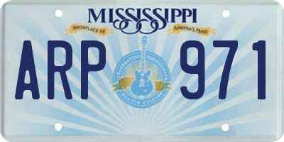 MS license plate ARP971