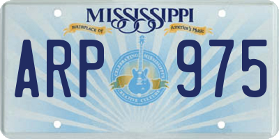 MS license plate ARP975