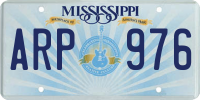 MS license plate ARP976