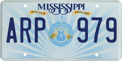 MS license plate ARP979