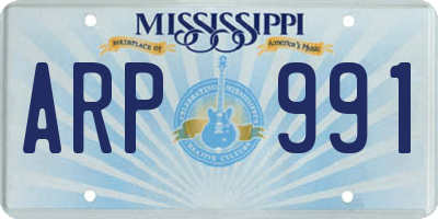 MS license plate ARP991