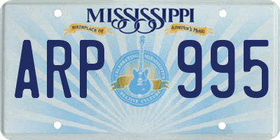 MS license plate ARP995