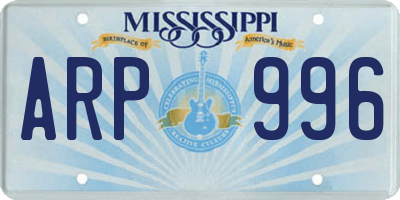 MS license plate ARP996