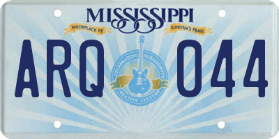 MS license plate ARQ044