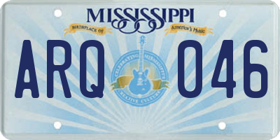 MS license plate ARQ046