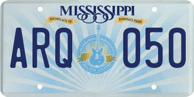MS license plate ARQ050