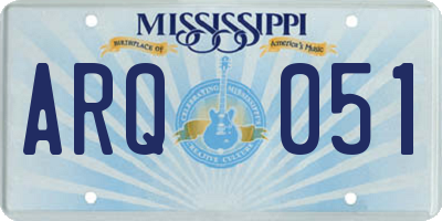 MS license plate ARQ051