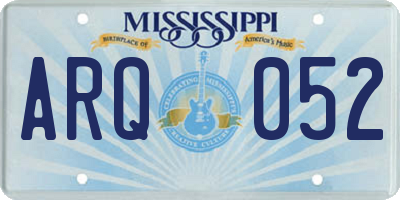 MS license plate ARQ052