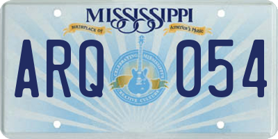 MS license plate ARQ054