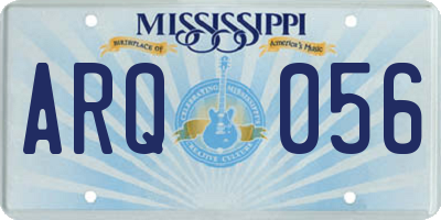 MS license plate ARQ056