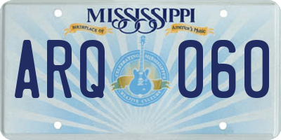 MS license plate ARQ060