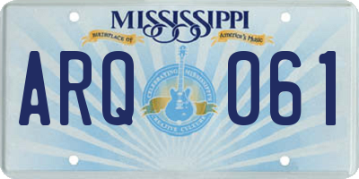 MS license plate ARQ061