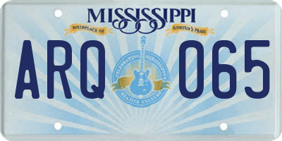 MS license plate ARQ065