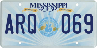 MS license plate ARQ069