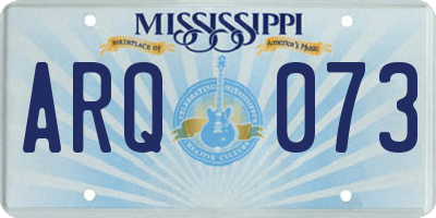 MS license plate ARQ073