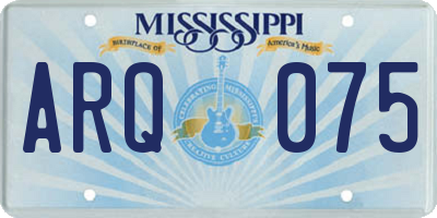 MS license plate ARQ075