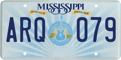MS license plate ARQ079