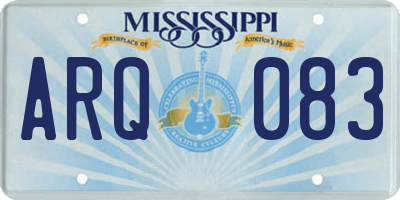 MS license plate ARQ083