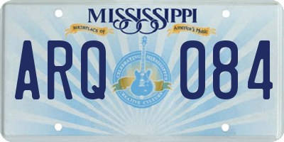 MS license plate ARQ084