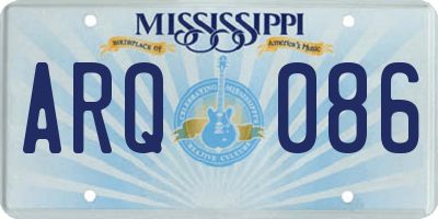 MS license plate ARQ086