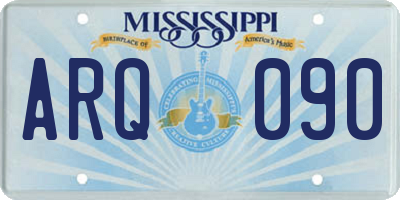 MS license plate ARQ090