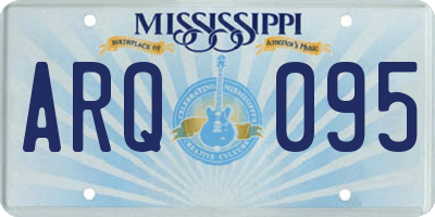 MS license plate ARQ095