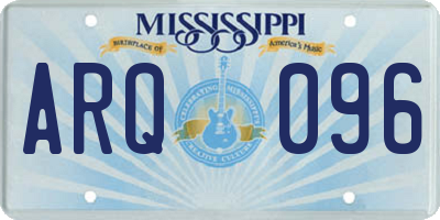 MS license plate ARQ096