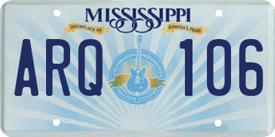 MS license plate ARQ106