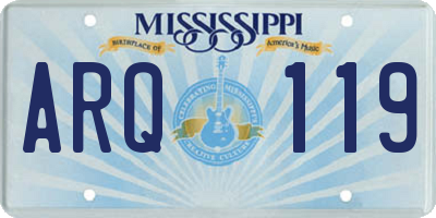 MS license plate ARQ119