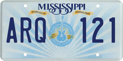 MS license plate ARQ121