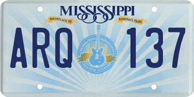 MS license plate ARQ137
