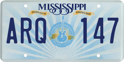 MS license plate ARQ147