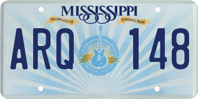 MS license plate ARQ148