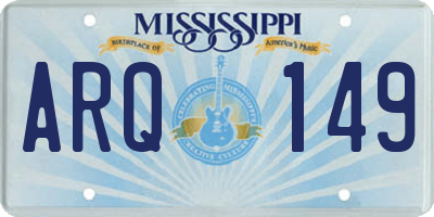 MS license plate ARQ149