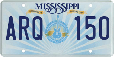 MS license plate ARQ150